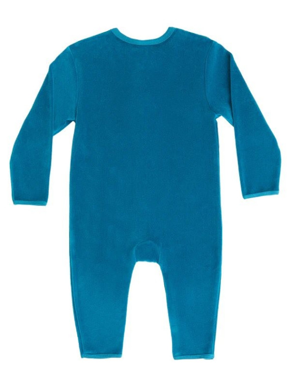 Leela Cotton - Bio Baby Nicky Strampler langarm, ozeanblau