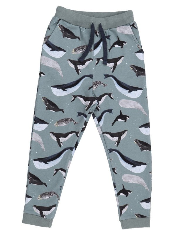Walkiddy - Bio Kinder Sweathose mit Wal-Allover