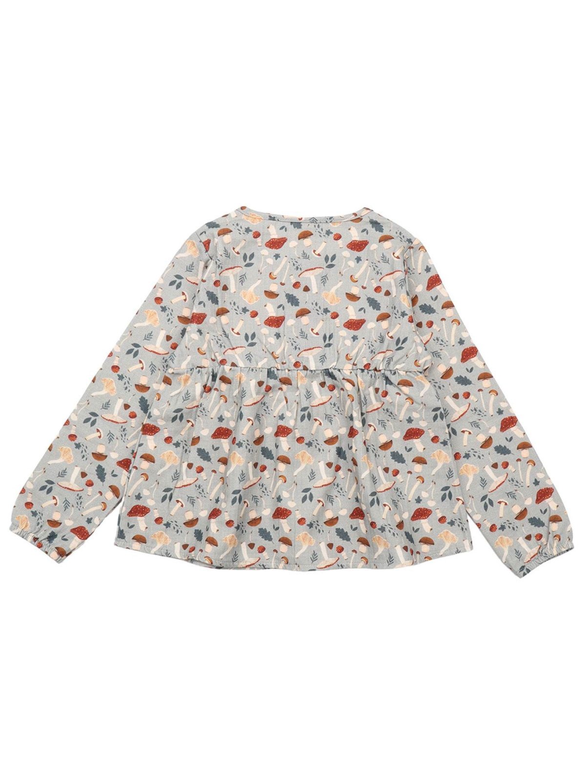 Walkiddy - Bio Kinder Flanell Bluse "  Various Mushrooms" mit Pilz-Allover