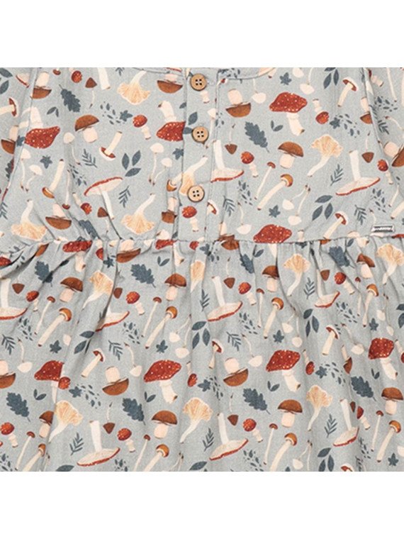 Walkiddy - Bio Kinder Flanell Bluse "  Various Mushrooms" mit Pilz-Allover
