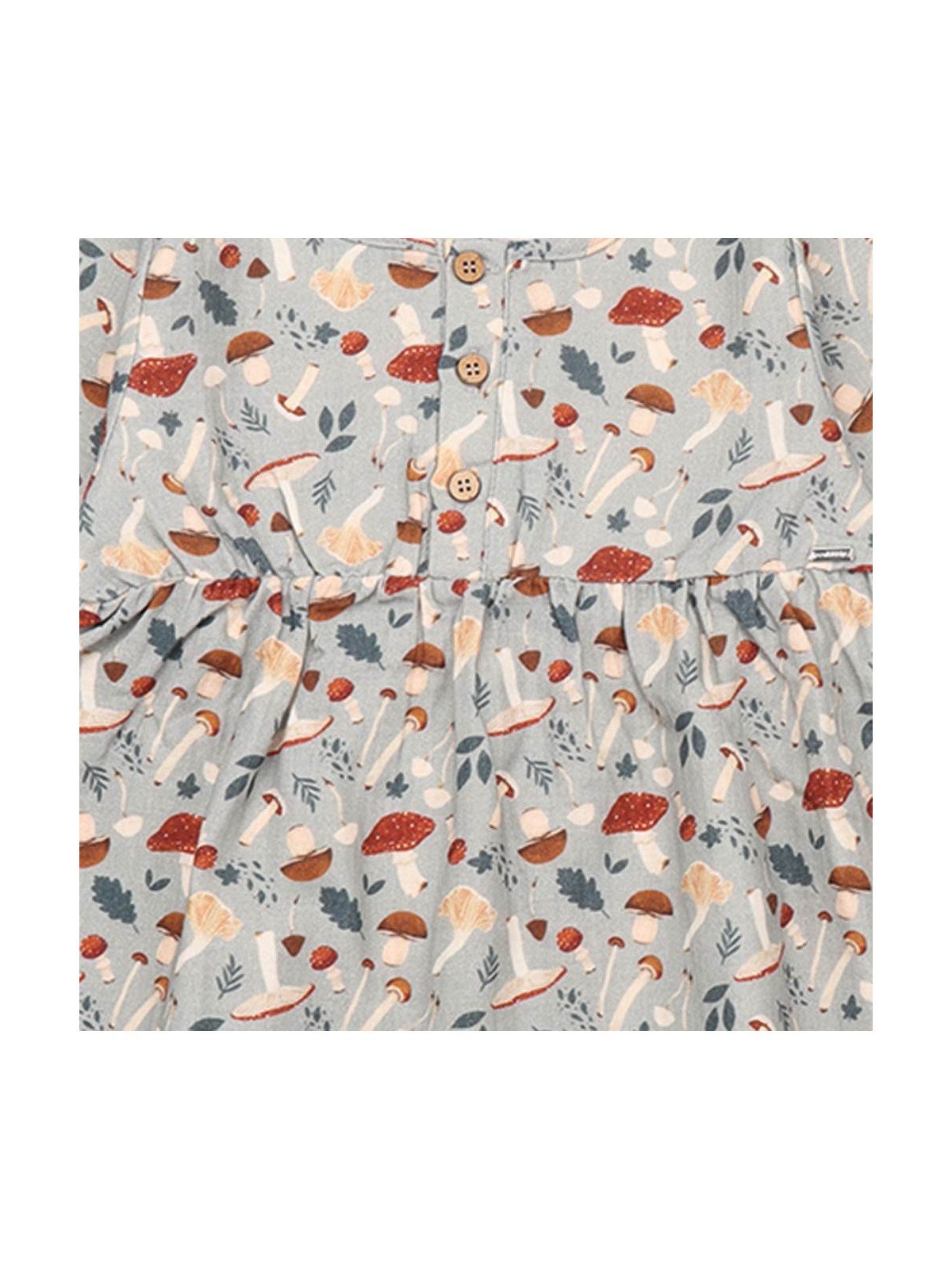 Walkiddy - Bio Kinder Flanell Bluse "  Various Mushrooms" mit Pilz-Allover