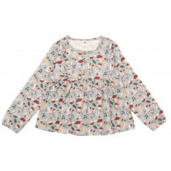 Walkiddy - Bio Kinder Flanell Bluse " Various Mushrooms" mit Pilz-Allover