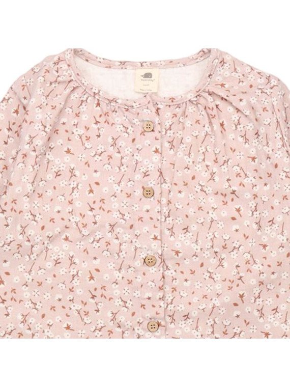 Walkiddy - Bio Kinder Flanell Bluse "Mini Cottons" mit Baumwollblüten-Allover