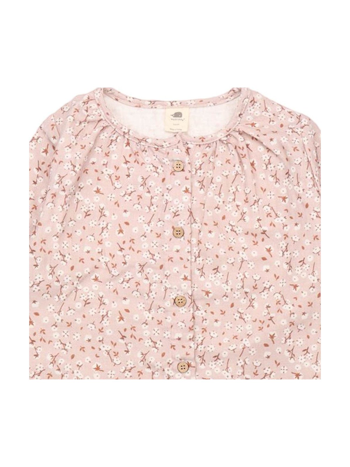 Walkiddy - Bio Kinder Flanell Bluse "Mini Cottons" mit Baumwollblüten-Allover