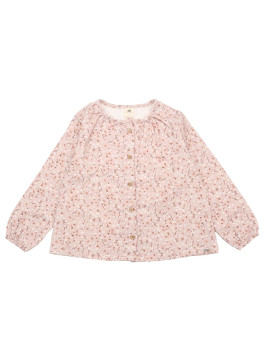 Walkiddy - Bio Kinder Flanell Bluse "Mini Cottons" mit Baumwollblüten-Allover