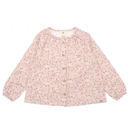 Walkiddy - Bio Kinder Flanell Bluse "Mini Cottons" mit Baumwollblüten-Allover