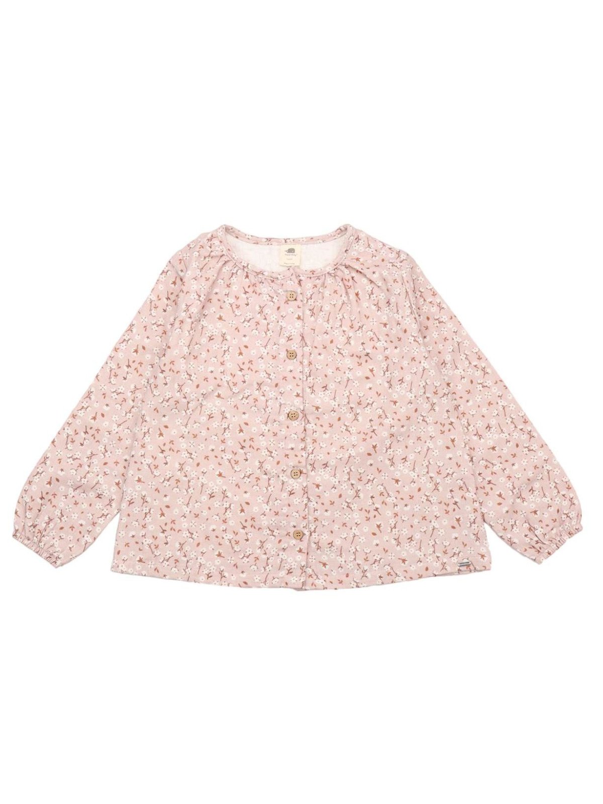 Walkiddy - Bio Kinder Flanell Bluse "Mini Cottons" mit Baumwollblüten-Allover