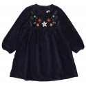 Walkiddy - Bio Kinder Cord Kleid mit Blumen-Stickerei