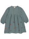 Walkiddy - Bio Kinder Musselin Kleid mit Blätter-Stickerei