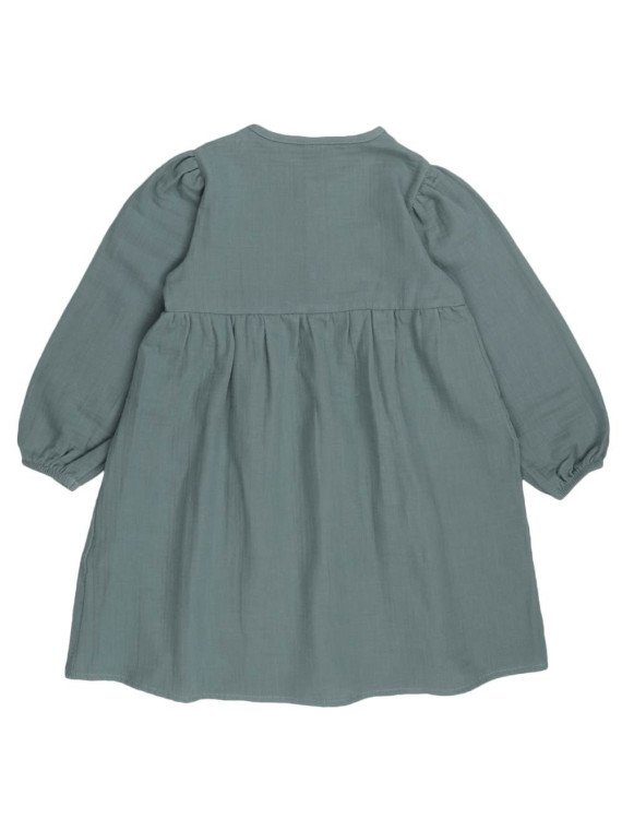 Walkiddy - Bio Kinder Musselin Kleid mit Blätter-Stickerei