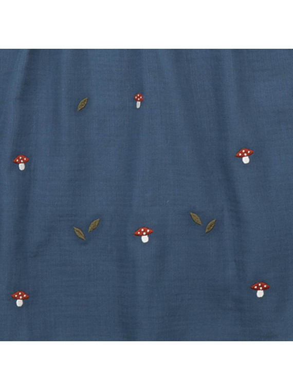 Walkiddy - Bio Kinder Musselin Kleid mit Pilz-Stickerei