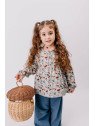 Walkiddy - Bio Kinder Flanell Bluse "  Various Mushrooms" mit Pilz-Allover