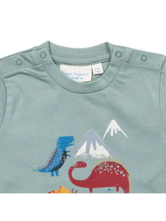 Sense Organics - Bio Baby Langarmshirt "Elan" mit Dinosaurier-Druck