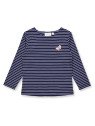 Sense Organics - Bio Kinder Langarmshirt "Aluna" mit Schmetterlings-Stickerei und Streifen