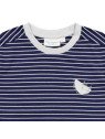Sense Organics - Bio Kinder Langarmshirt "Luke" mit Dinosaurier-Stickerei und Streifen