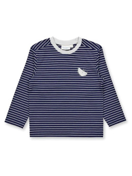 Sense Organics - Bio Kinder Langarmshirt "Luke" mit Dinosaurier-Stickerei und Streifen