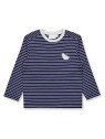 Sense Organics - Bio Kinder Langarmshirt "Luke" mit Dinosaurier-Stickerei und Streifen