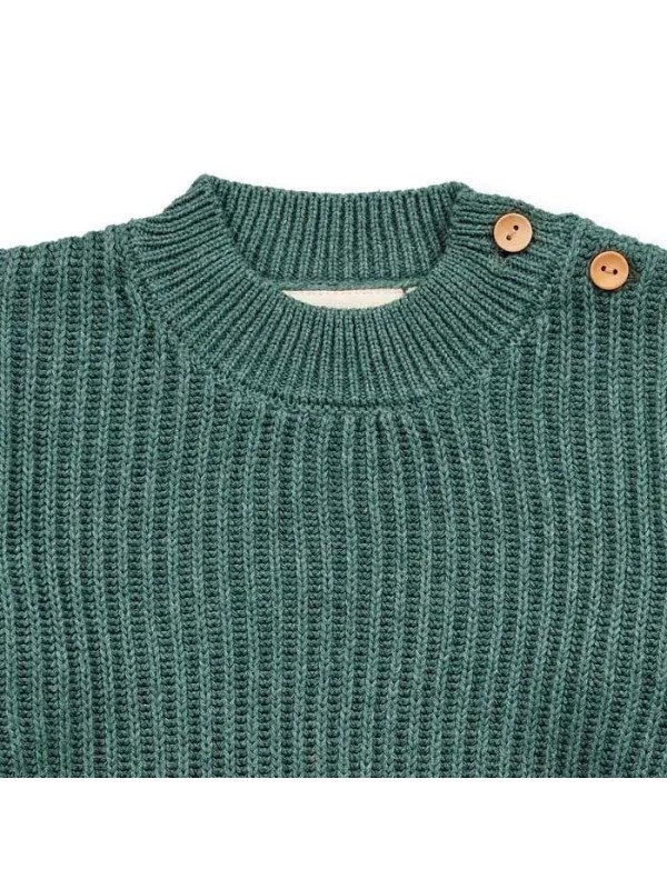 Sense Organics - Bio Baby Strick Pullover "Varuny", dark sage