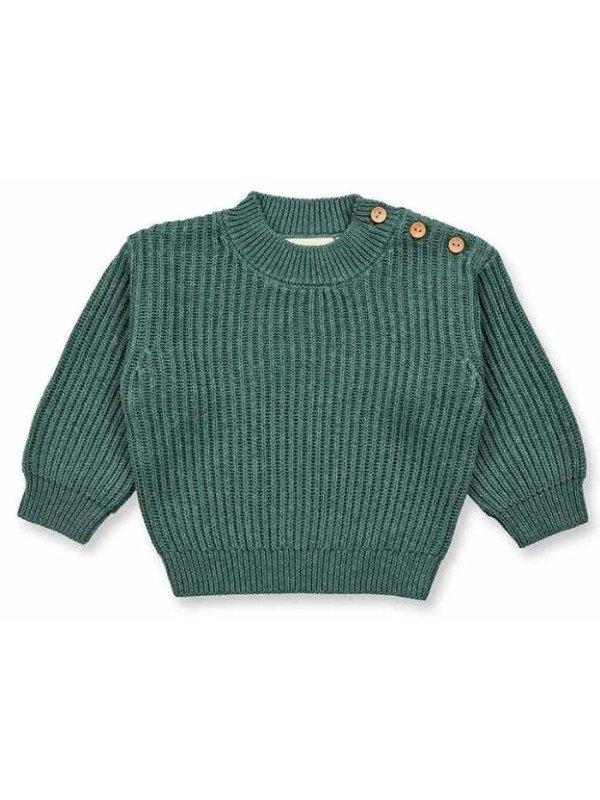 Sense Organics - Bio Baby Strick Pullover "Varuny", dark sage