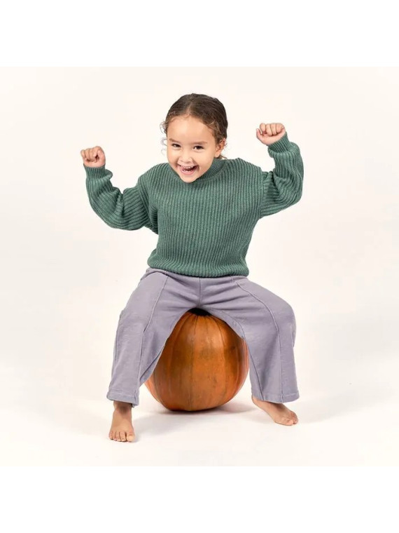 Sense Organics - Bio Kinder Strick Pullover "Marley", dark sage