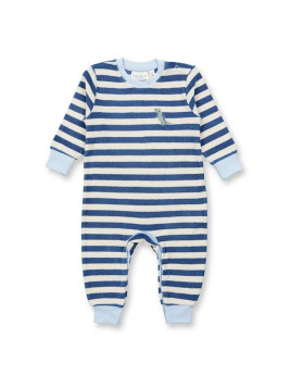 Sense Organics - Bio Baby  Frottee  Strampler "Viktor" mit Dinosaurier-Stickerei und Streifen