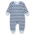 Sense Organics - Bio Baby Frottee Strampler "Viktor" mit Dinosaurier-Stickerei und Streifen