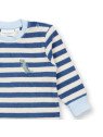 Sense Organics - Bio Baby  Frottee  Strampler "Viktor" mit Dinosaurier-Stickerei und Streifen