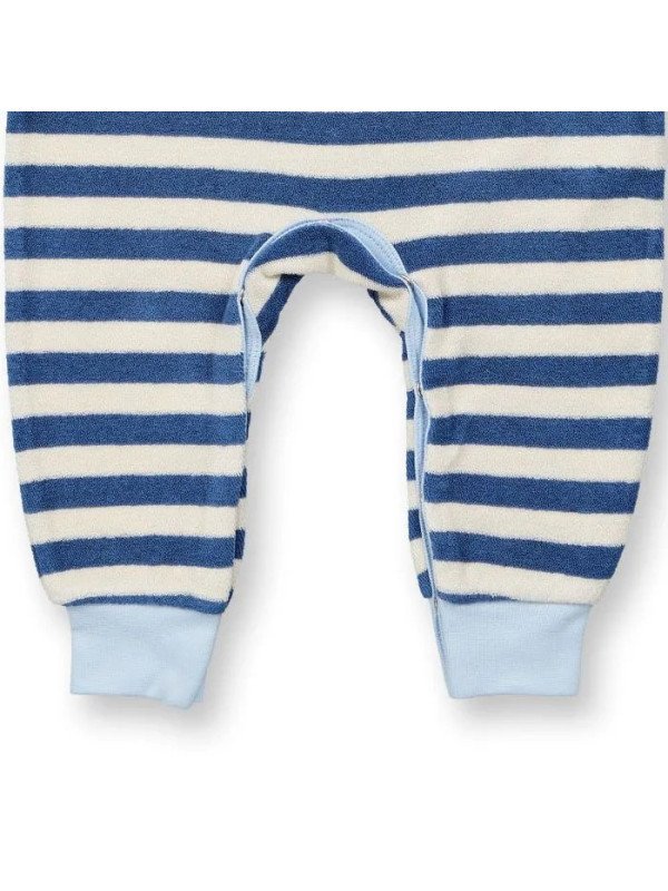 Sense Organics - Bio Baby  Frottee  Strampler "Viktor" mit Dinosaurier-Stickerei und Streifen
