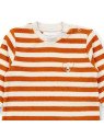 Sense Organics - Bio Baby  Frottee  Strampler "Viktor" mit Bären-Stickerei und Streifen