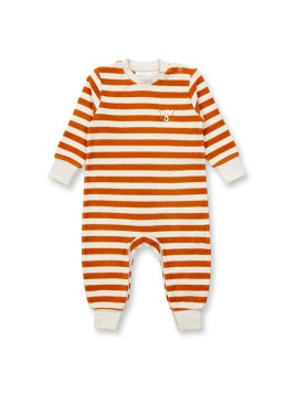 Sense Organics - Bio Baby  Frottee  Strampler "Viktor" mit Bären-Stickerei und Streifen