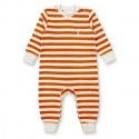 Sense Organics - Bio Baby Frottee Strampler "Viktor" mit Bären-Stickerei und Streifen