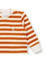 Sense Organics - Bio Baby  Frottee  Strampler "Viktor" mit Bären-Stickerei und Streifen