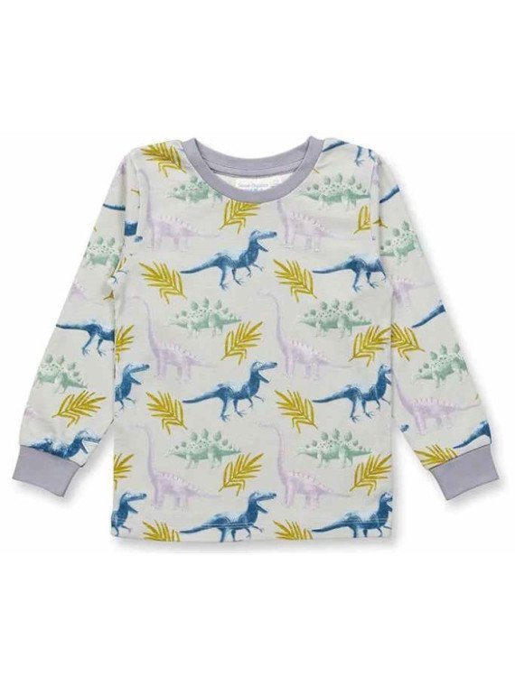 Sense Organics - Bio Kinder Schlafanzug "Long John" mit Dinosaurier-Allover