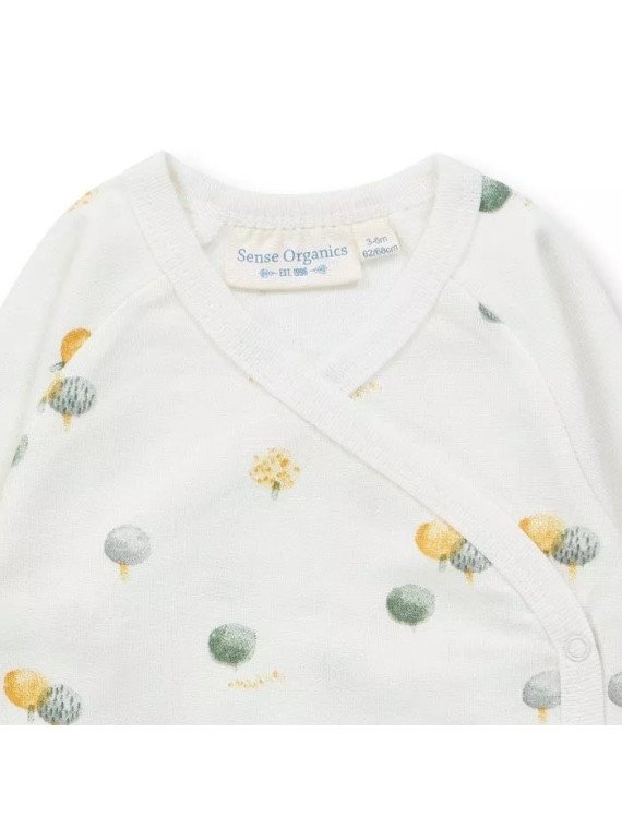 Sense Organics - Bio Baby Wickelbody langarm "YGON" mit Bäume-Allover
