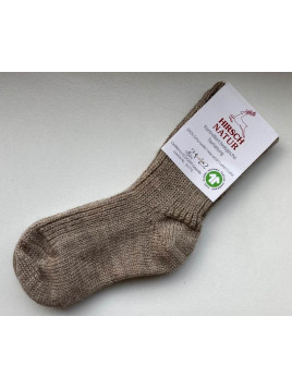 HIRSCH NATUR- Bio Kinder Grobstricksocken , Wolle, savanne