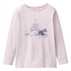 People Wear Organic - Bio Kinder Langarmshirt mit Dinosaurier-Applikation