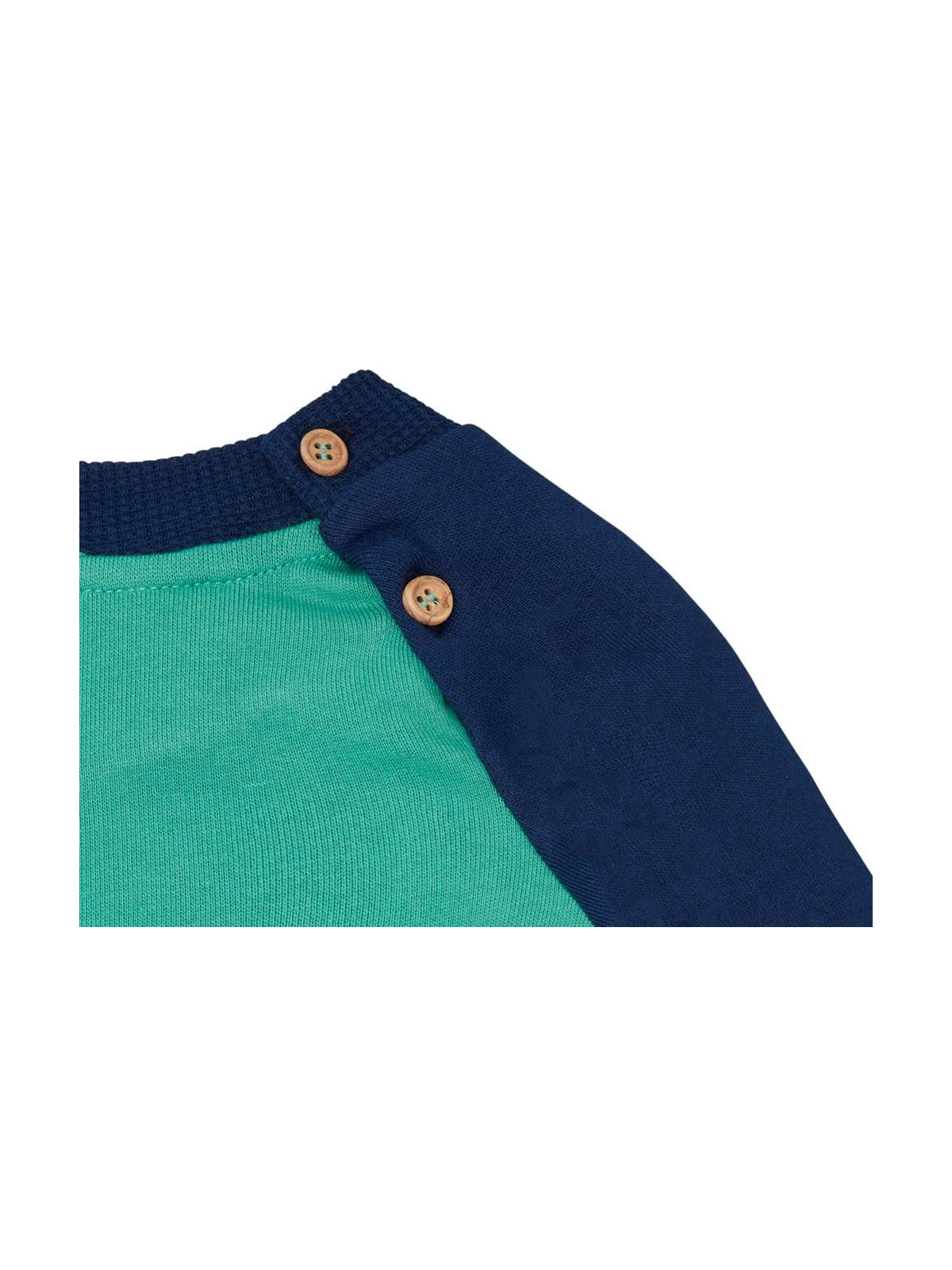loud + proud - Bio Kinder Sweatshirt zweifarbig, plant/ultramarine