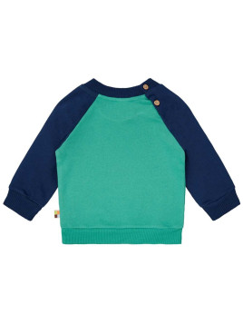 loud + proud - Bio Kinder Sweatshirt zweifarbig, plant/ultramarine