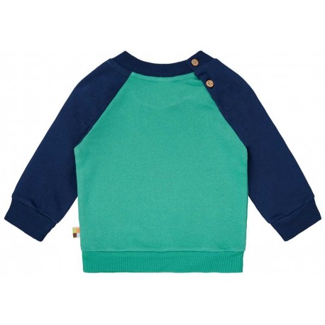 loud + proud - Bio Kinder Sweatshirt zweifarbig, plant/ultramarine
