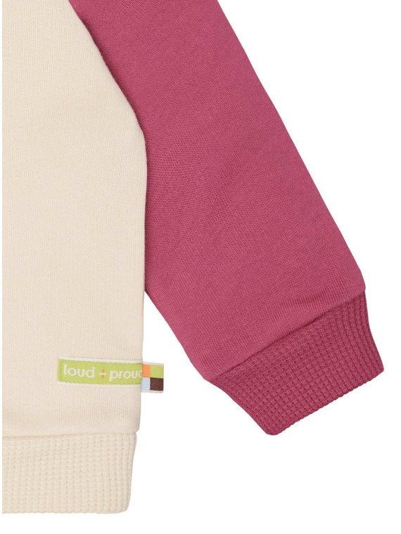 loud + proud - Bio Kinder Sweatshirt zweifarbig, van/rouge