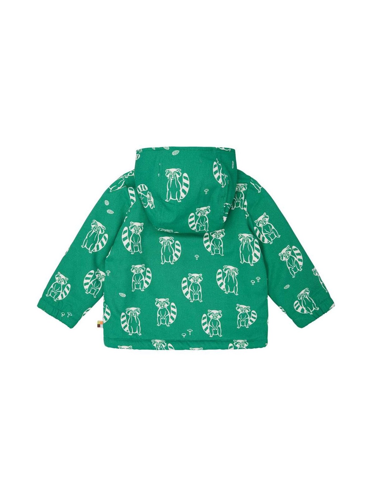 loud + proud - Bio Kinder Jacke mit Waschbär-Allover und Teddyfutter, wasserabweisend, plant
