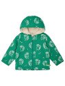 loud + proud - Bio Kinder Jacke mit Waschbär-Allover und Teddyfutter, wasserabweisend, plant