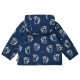 loud + proud - Bio Kinder Jacke mit Waschbär-Allover und Teddyfutter, wasserabweisend, ultramarine