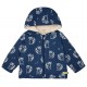 loud + proud - Bio Kinder Jacke mit Waschbär-Allover und Teddyfutter, wasserabweisend, ultramarine