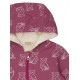 loud + proud - Bio Kinder Jacke mit Eulen-Allover und Teddyfutter, wasserabweisend, rosa