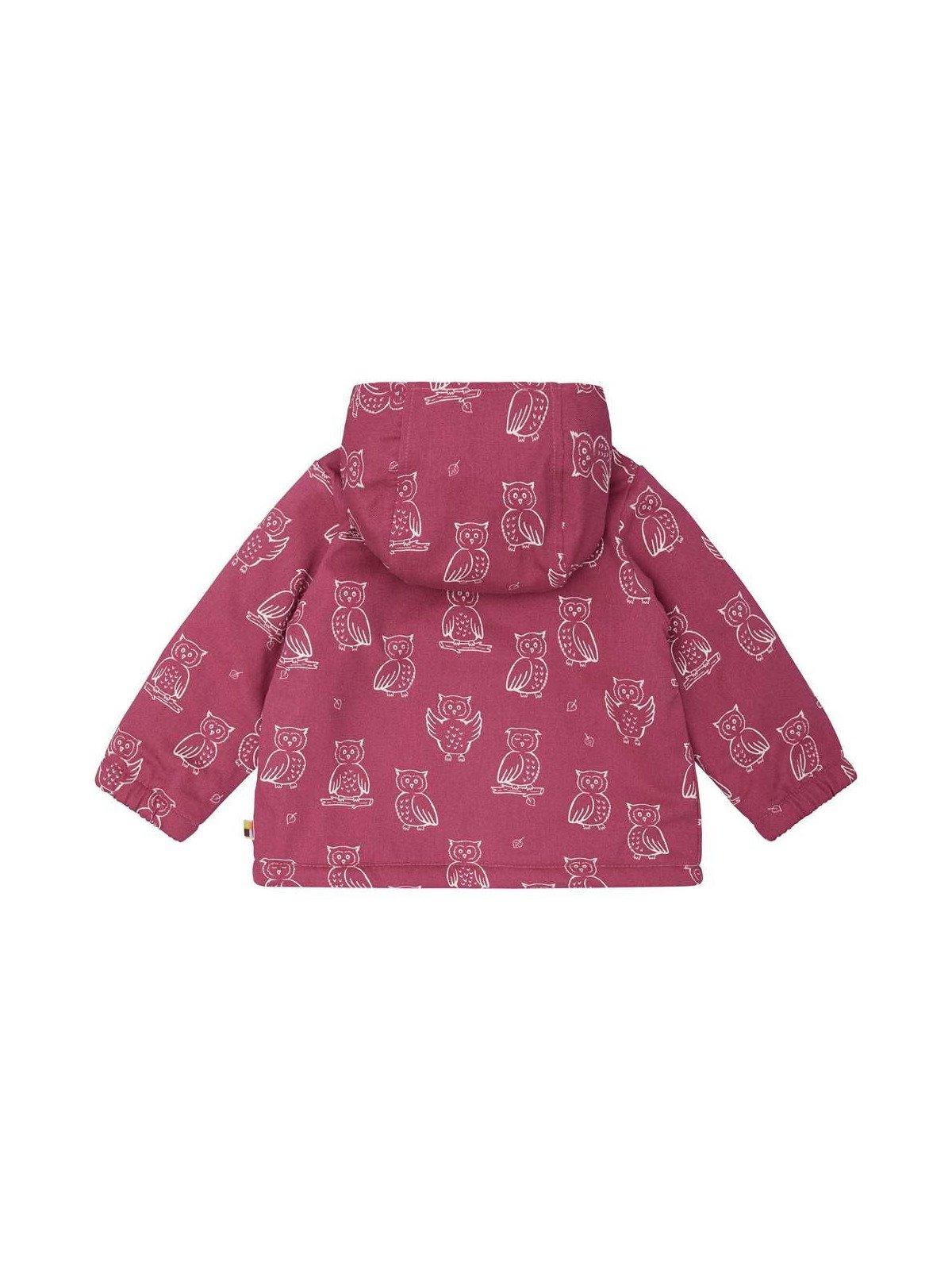 loud + proud - Bio Kinder Jacke mit Eulen-Allover und Teddyfutter, wasserabweisend, rosa