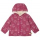 loud + proud - Bio Kinder Jacke mit Eulen-Allover und Teddyfutter, wasserabweisend, rosa