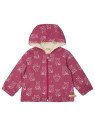 loud + proud - Bio Kinder Jacke mit Eulen-Allover und Teddyfutter, wasserabweisend, rosa