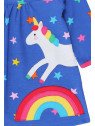 Toby tiger - Bio Kinder Kleid mit Einhorn-Applikation, Regenbogen und Sternen