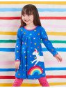Toby tiger - Bio Kinder Kleid mit Einhorn-Applikation, Regenbogen und Sternen